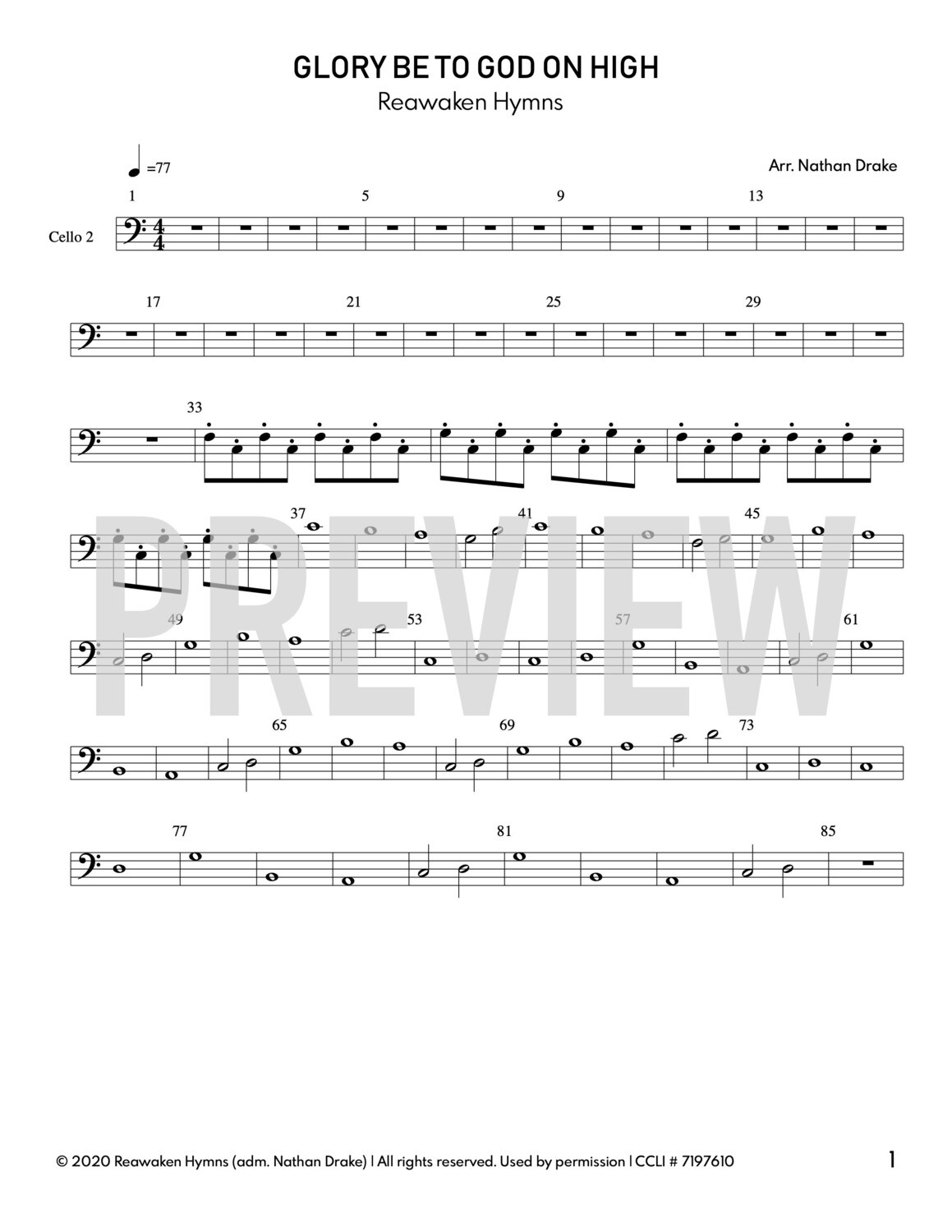 Glory Be To God On High - String Sheet Music    (5 parts)