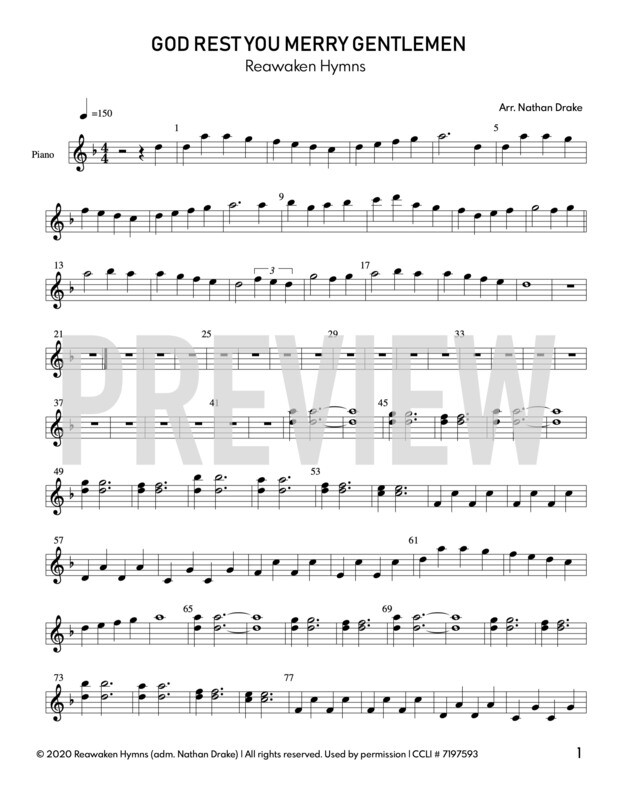 God Rest You Merry Gentlemen - Piano Sheet Music