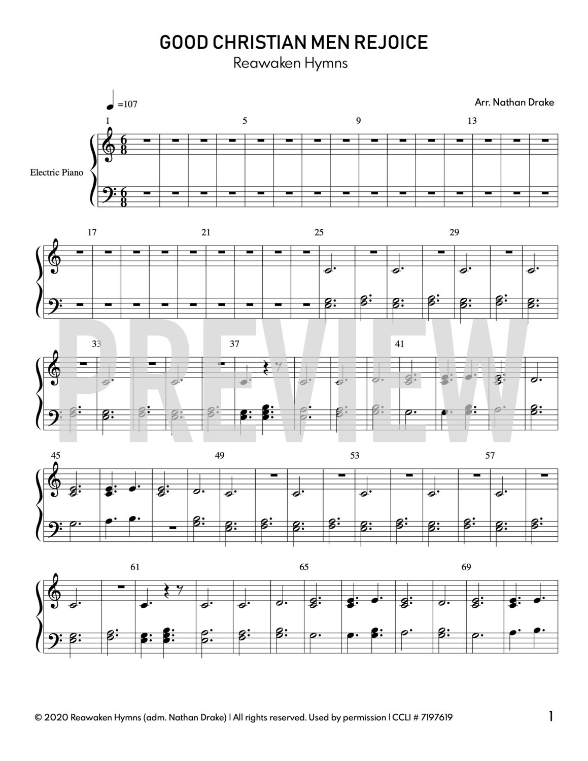 Good Christian Men Rejoice - Piano Sheet Music