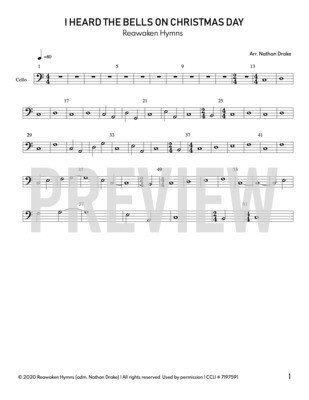 I Heard The Bells On Christmas Day - Cello Sheet Music