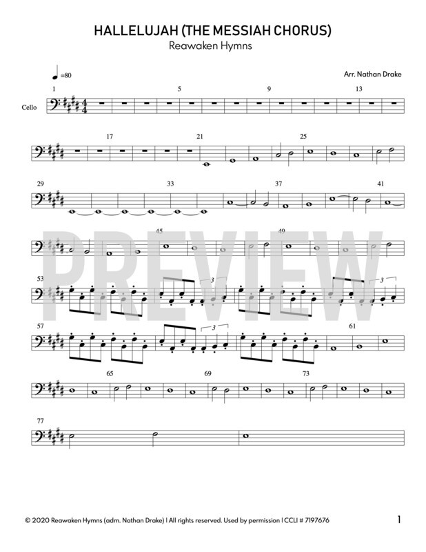 Hallelujah (The Messiah Chorus) - Cello Sheet Music