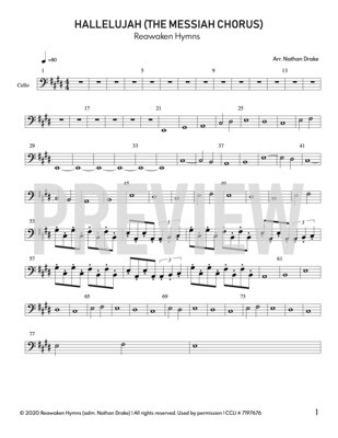 Hallelujah (The Messiah Chorus) - Cello Sheet Music