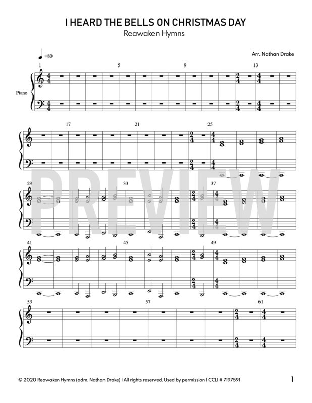 I Heard The Bells On Christmas Day - Piano Sheet Music