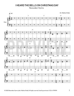 I Heard The Bells On Christmas Day - Piano Sheet Music