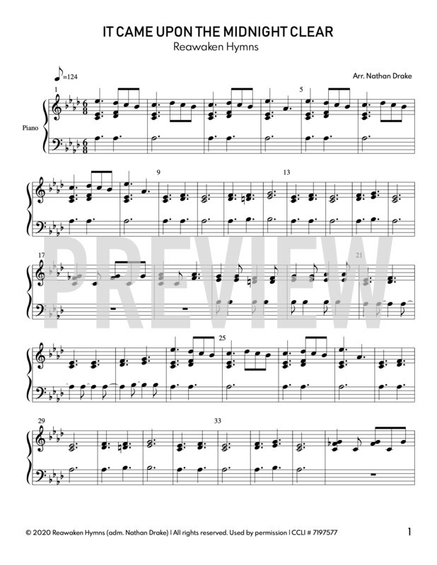 It Came Upon The Midnight Clear - Piano Sheet Music
