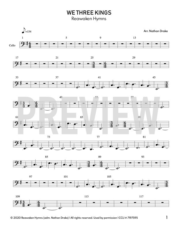 We Three Kings - Cello Sheet Music