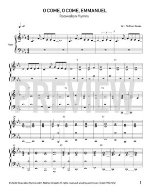 O Come, O Come, Emmanuel - Piano Sheet Music (2 parts)