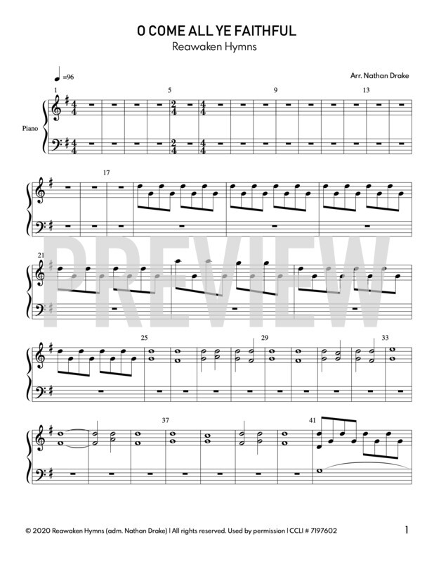 O Come All Ye Faithful - Piano Sheet Music