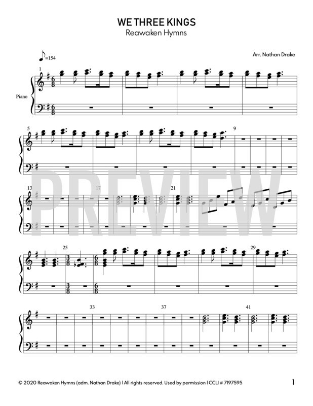 We Three Kings - Piano Sheet Music