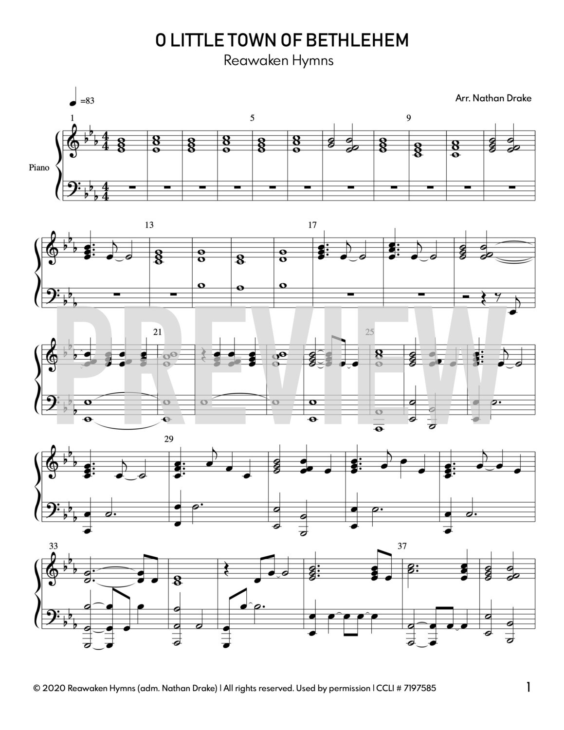 O Little Town Of Bethlehem - Piano Sheet Music