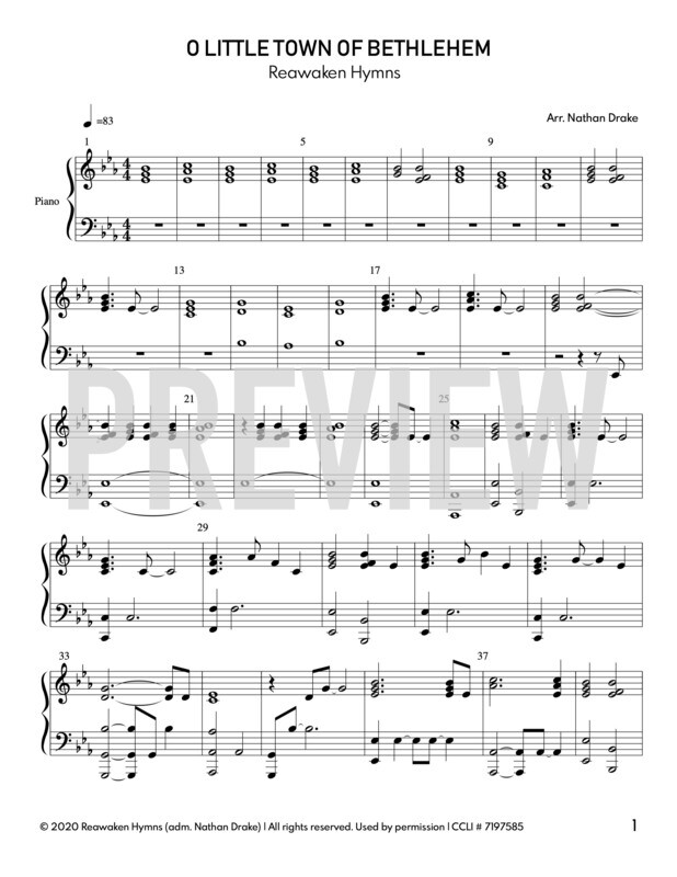 O Little Town Of Bethlehem - Piano Sheet Music