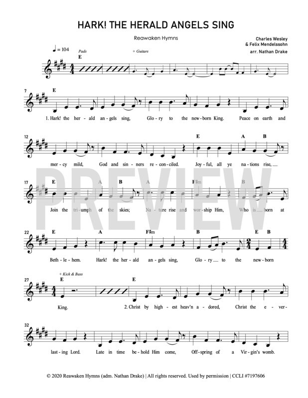 Hark The Herald Angels Sing - Lead Sheet