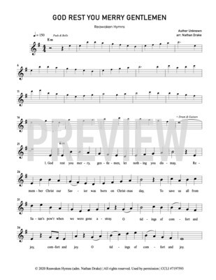 God Rest You Merry Gentlemen - Lead Sheet