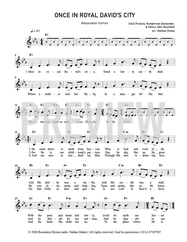 Once In Royal David&#39;s City - Lead Sheet