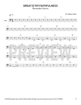 Great Is Thy Faithfulness - Cello Sheet Music