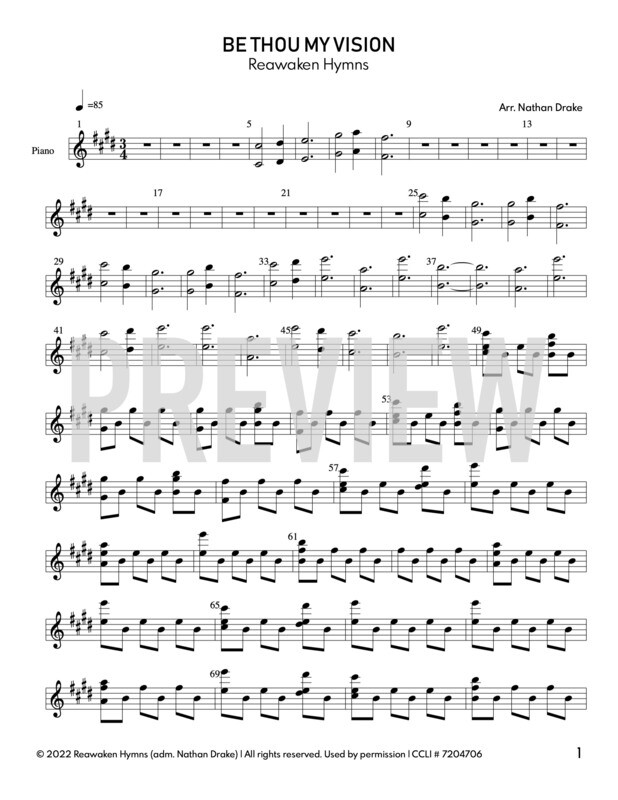 Be Thou My Vision - Piano Sheet Music (3 parts)