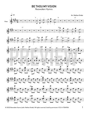 Be Thou My Vision - Piano Sheet Music