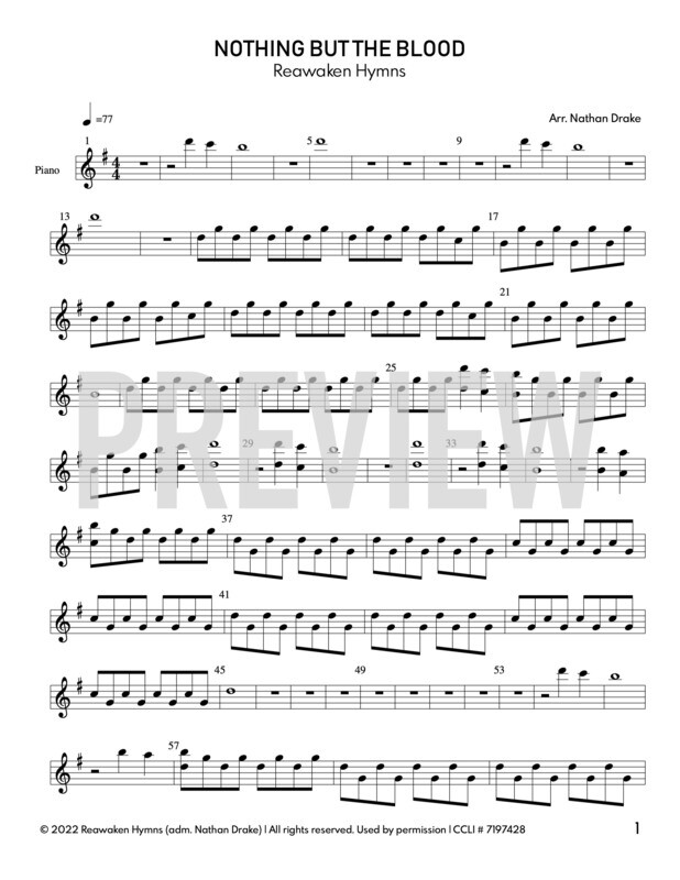 Nothing but the Blood - Piano Sheet Music