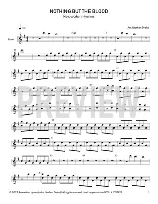 Nothing but the Blood - Piano Sheet Music