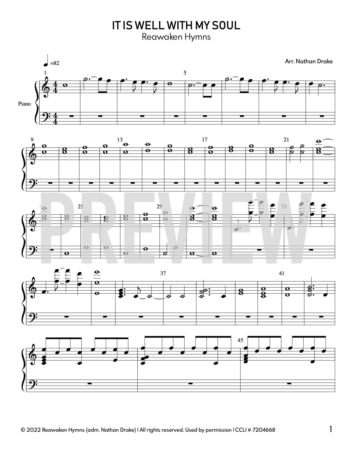 It Is Well With My Soul - Piano Sheet Music