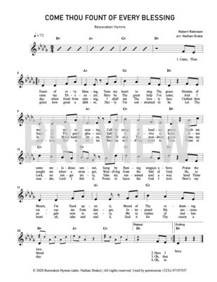 Come Thou Fount Of Every Blessing (Christmas Version) - Lead Sheet