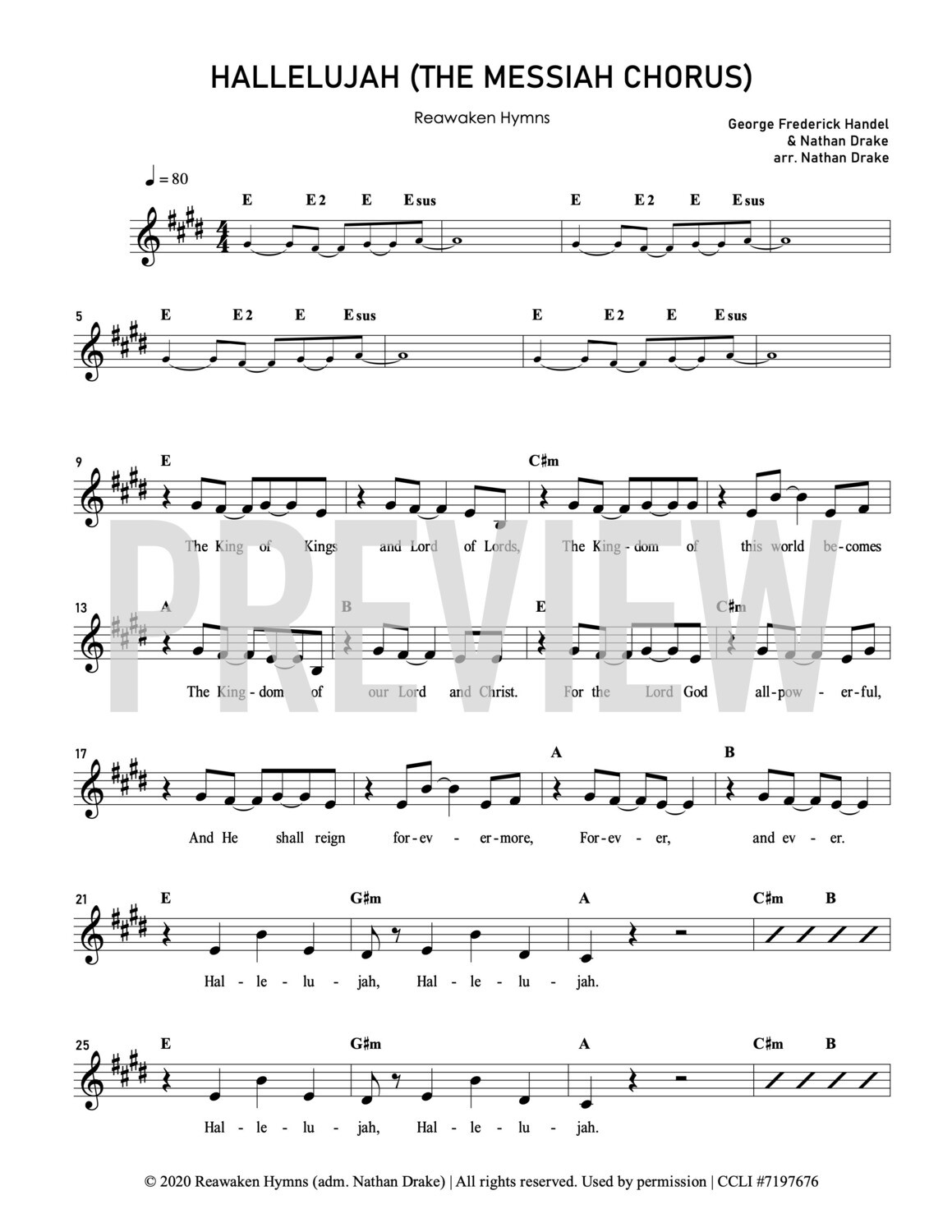 Hallelujah (The Messiah Chorus) - Lead Sheet