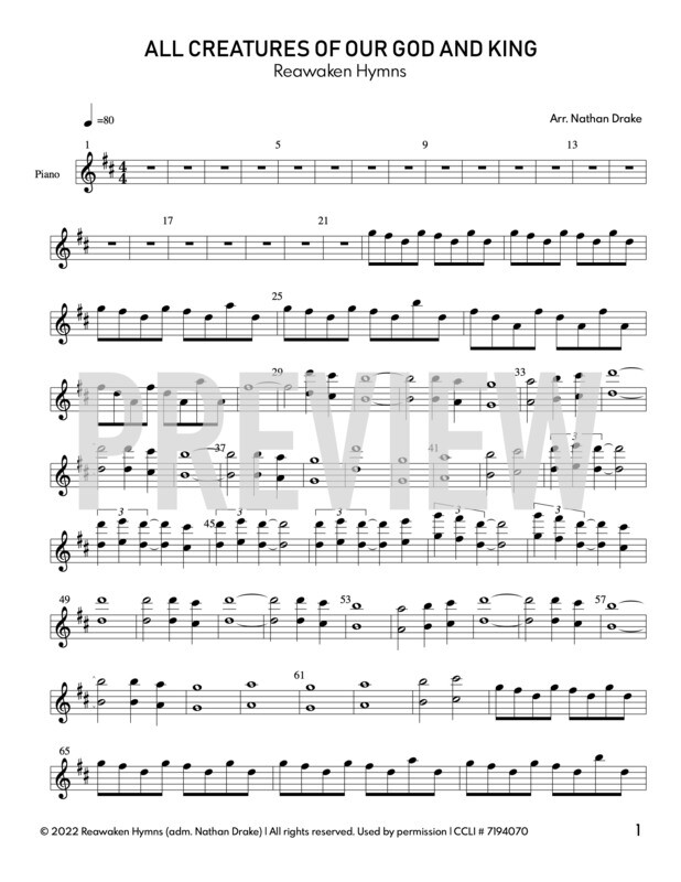 All Creatures of Our God and King - Piano Sheet Music