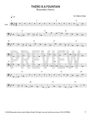 There is a Fountain - Cello Sheet Music