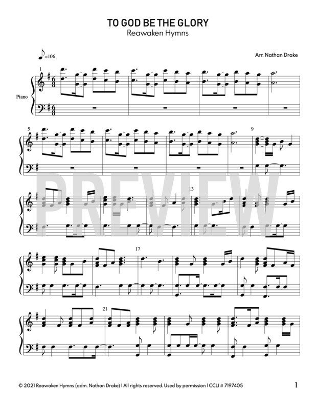 To God Be the Glory - Piano Sheet Music