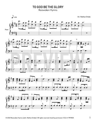 To God Be the Glory - Piano Sheet Music
