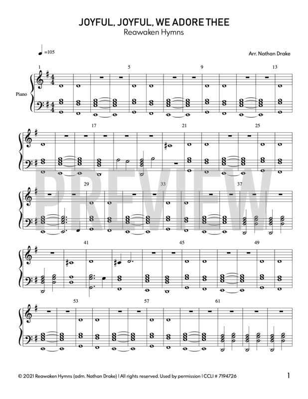 Joyful, Joyful, We Adore Thee - Piano Sheet Music