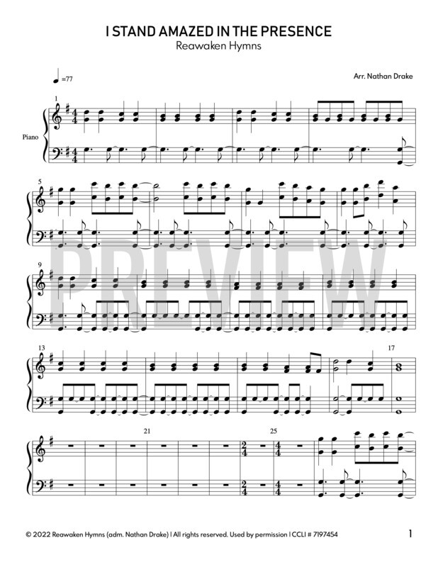I Stand Amazed in the Presence - Piano Sheet Music