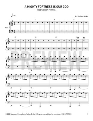 A Mighty Fortress is Our God - Piano Sheet Music