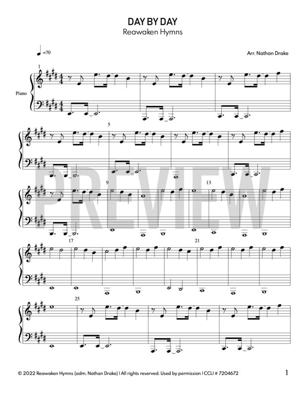 Day by Day - Piano Sheet Music