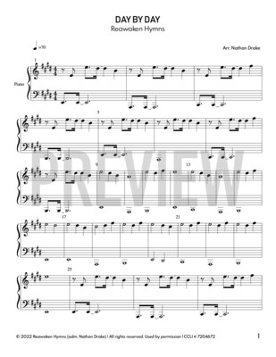 Day by Day - Piano Sheet Music