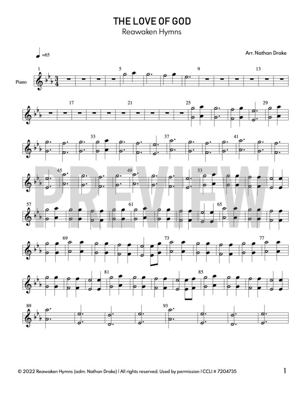 The Love of God - Piano Sheet Music (2 parts)