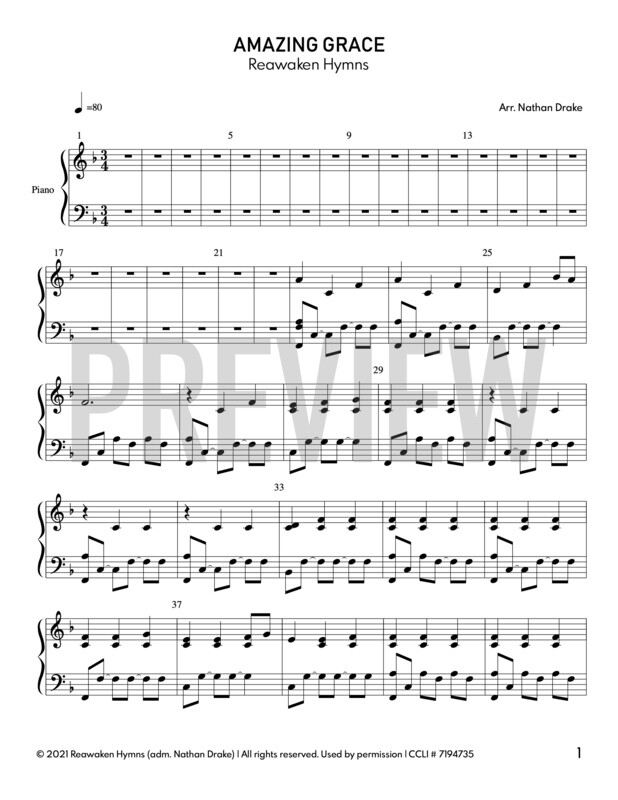 Amazing Grace - Piano Sheet Music