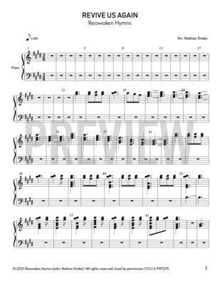 Revive Us Again - Piano Sheet Music