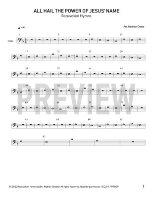 All Hail the Power of Jesus&#39; Name - String Sheet Music (2 parts)
