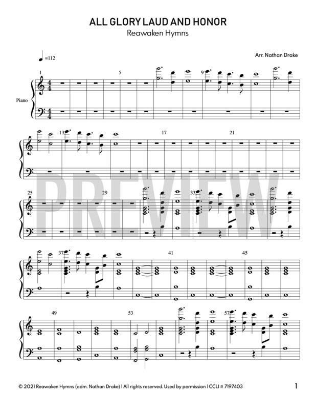 All Glory Laud and Honor​ - Piano Sheet Music