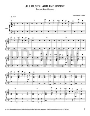 All Glory Laud and Honor​ - Piano Sheet Music