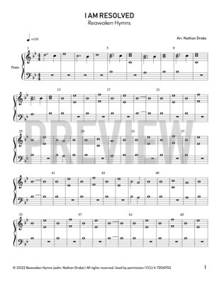 I Am Resolved - Piano Sheet Music