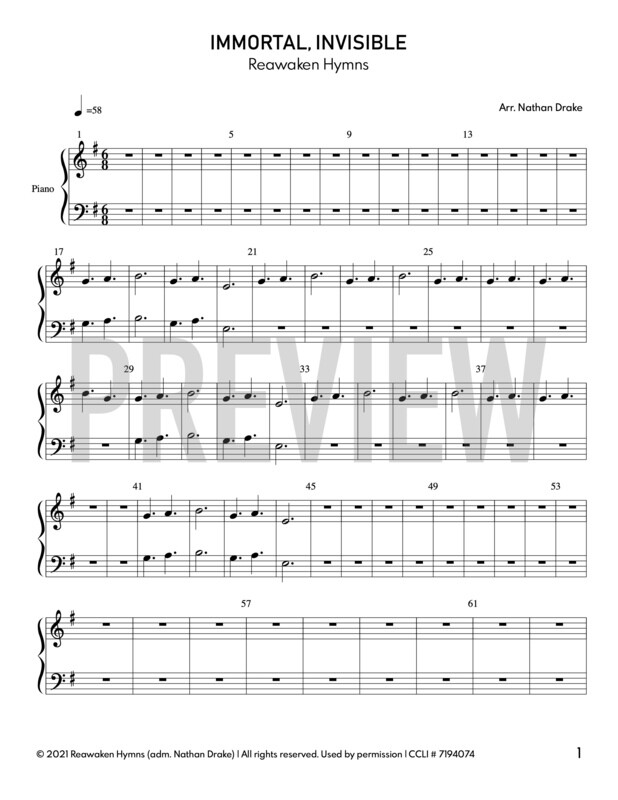 Immortal, Invisible - Piano Sheet Music
