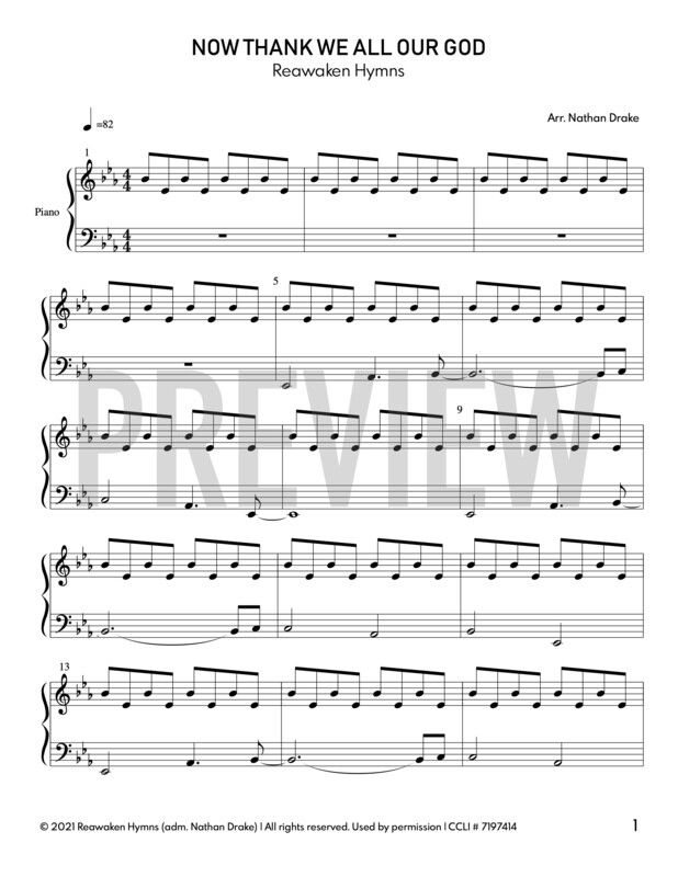Now Thank We All Our God- Piano Sheet Music
