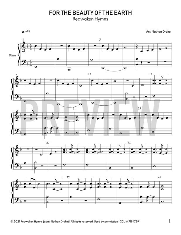 For the Beauty of the Earth - Piano Sheet Music