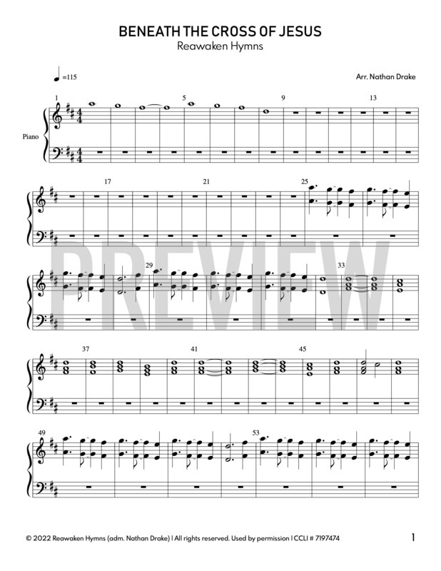 Beneath the Cross of Jesus - Piano Sheet Music