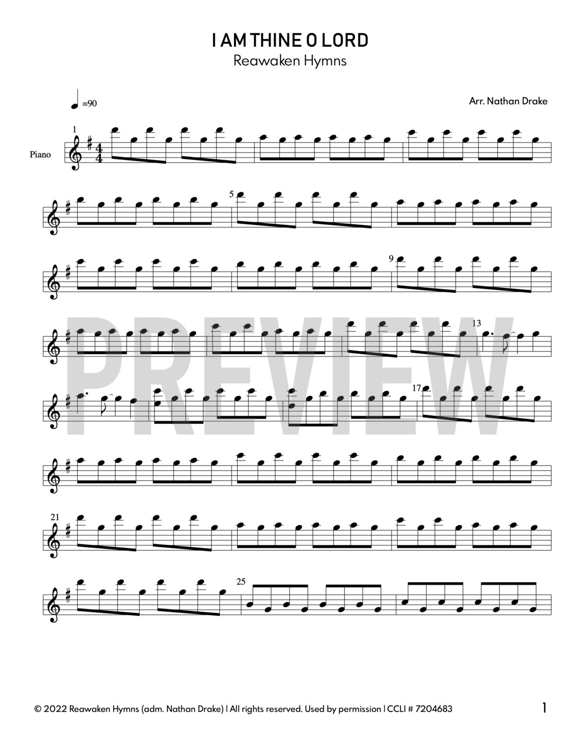 I Am Thine O Lord - Piano Sheet Music