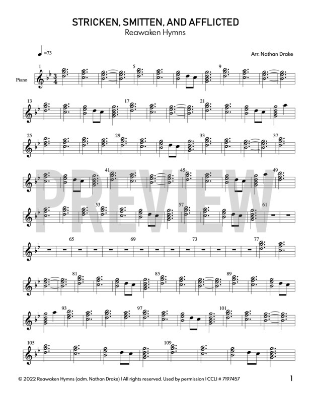 Stricken, Smitten, and Afflicted - Piano Sheet Music