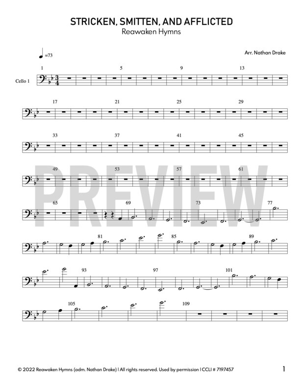 Stricken, Smitten, and Afflicted - Cello Sheet Music (2 parts)