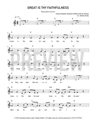 Great Is Thy Faithfulness - Lead Sheet